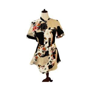 3.1 Phillip Lim for Target Floral Zip Front Dress Large Asymmetrical Shift